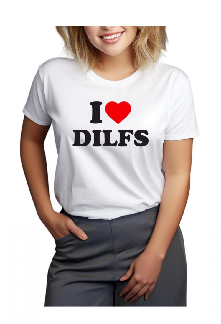 Γυναικεία Κοντομάνικη Μπούζα Με Τύπωμα I Love DILFS MT1113-1