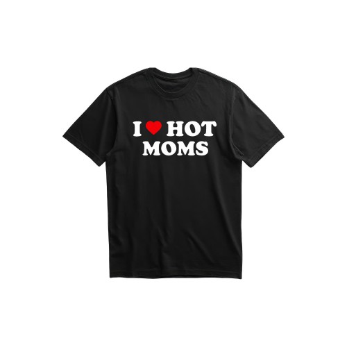 Ανδρική Κοντομάνική Μπλούζα Με Τύπωμα I Love Hot Moms MT1114