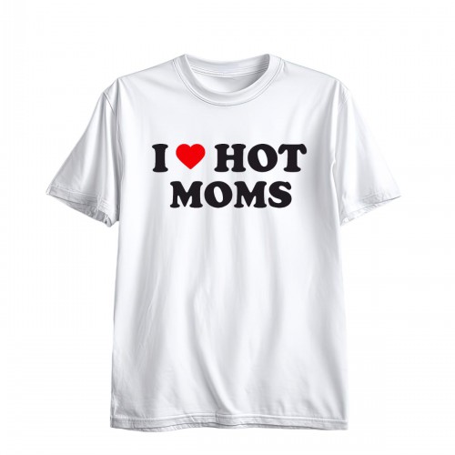 Ανδρική Μπλούζα Κοντομάνική Με Τύπωμα I Love Hot Moms MT1114-1