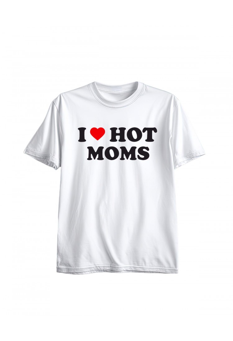 Ανδρική Κοντομάνική Μπλούζα Με Τύπωμα I Love Hot Moms MT1114-1