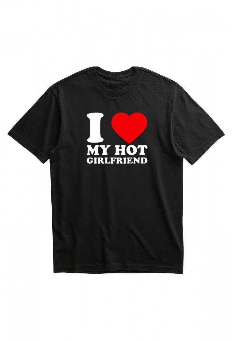 Ανδρική Κοντομάνική Μπλούζα Με Τύπωμα I Love My Hot Girlfriend MT1115
