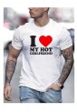 Ανδρική Κοντομάνική Μπλούζα Με Τύπωμα I Love My Hot Girlfriend MT1115-1