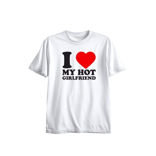 Ανδρική Κοντομάνική Μπλούζα Με Τύπωμα I Love My Hot Girlfriend MT1115-1