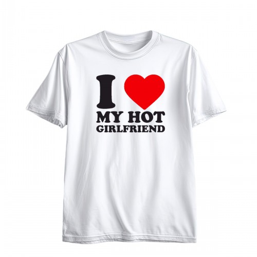 Ανδρική Κοντομάνική Μπλούζα Με Τύπωμα I Love My Hot Girlfriend MT1115-1