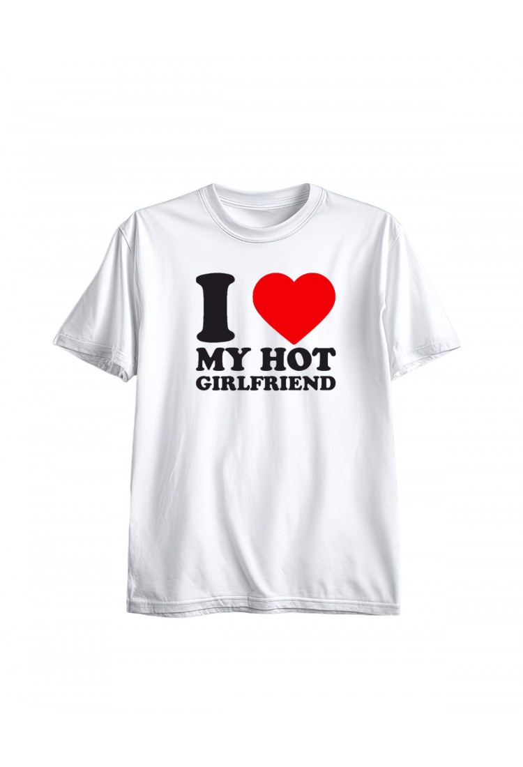 Ανδρική Κοντομάνική Μπλούζα Με Τύπωμα I Love My Hot Girlfriend MT1115-1