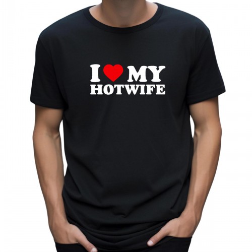 Ανδρική Κοντομάνική Μπλούζα Με Τύπωμα I Love My Hot Wife MT1116