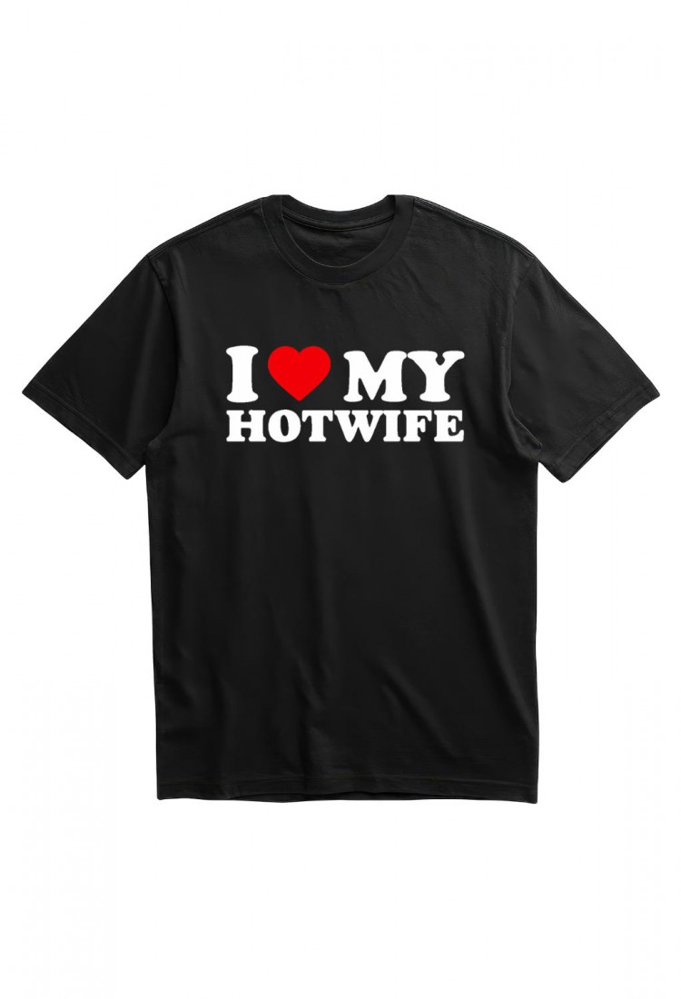 Ανδρική Κοντομάνική Μπλούζα Με Τύπωμα I Love My Hot Wife MT1116