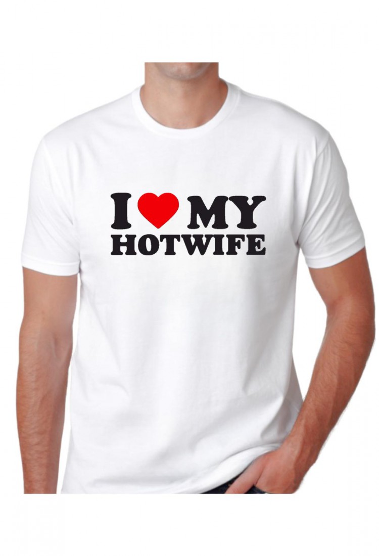 Ανδρική Κοντομάνική Μπλούζα Με Τύπωμα I Love My Hot Wife MT1116-1