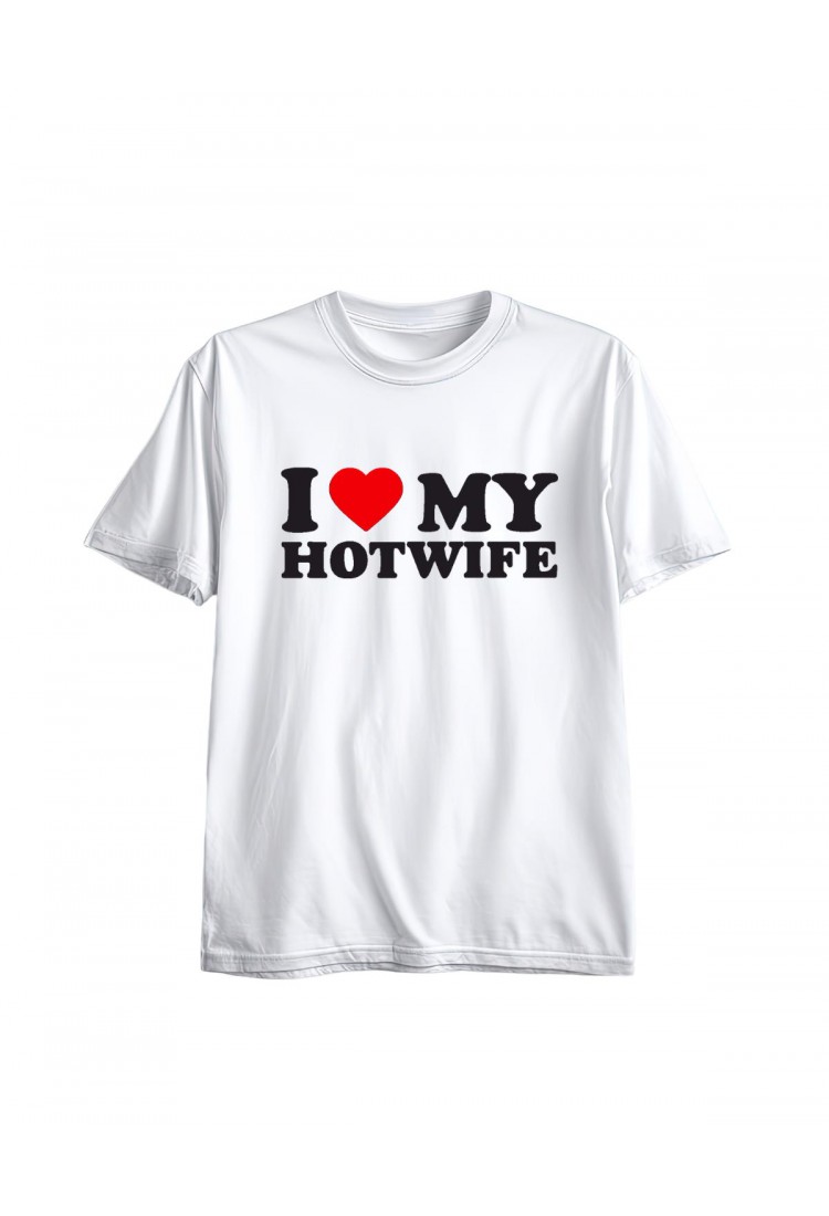Ανδρική Κοντομάνική Μπλούζα Με Τύπωμα I Love My Hot Wife MT1116-1