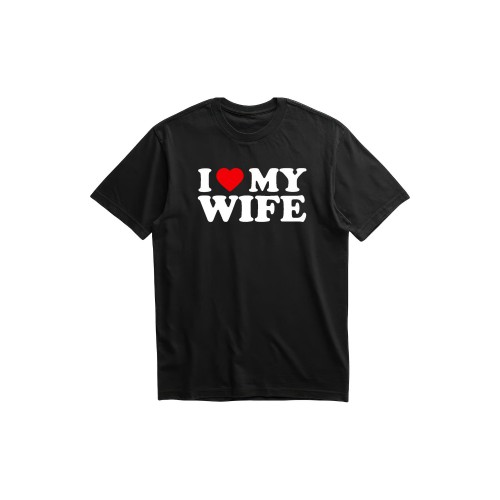 Ανδρική Κοντομάνική Μπλούζα Με Τύπωμα I Love My Wife MT1117