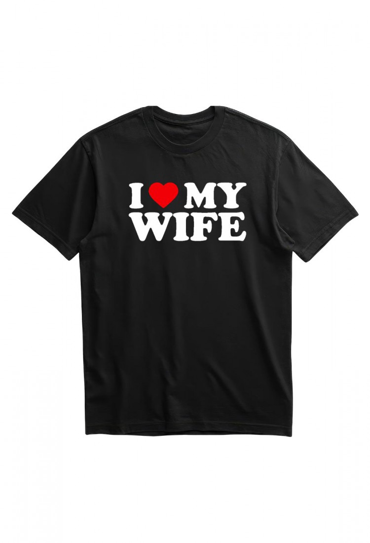 Ανδρική Κοντομάνική Μπλούζα Με Τύπωμα I Love My Wife MT1117