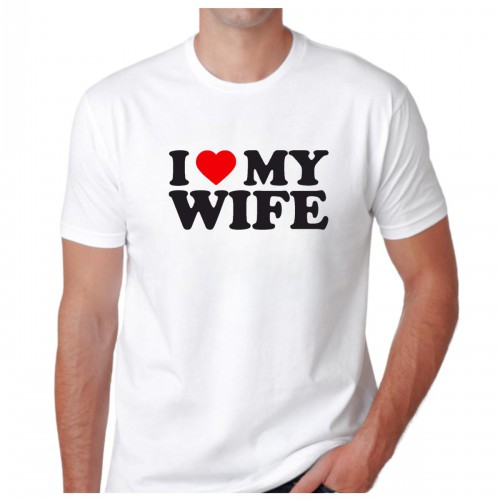 Ανδρική Κοντομάνική Μπλούζα Με Τύπωμα I Love My Wife MT1117-1