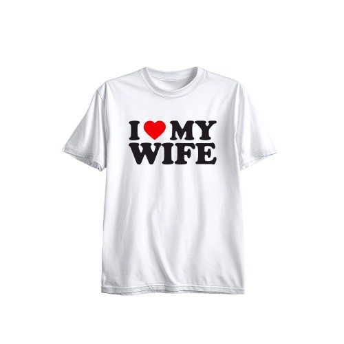 Ανδρική Κοντομάνική Μπλούζα Με Τύπωμα I Love My Wife MT1117-1