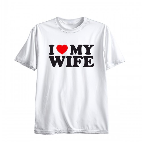 Ανδρική Κοντομάνική Μπλούζα Με Τύπωμα I Love My Wife MT1117-1