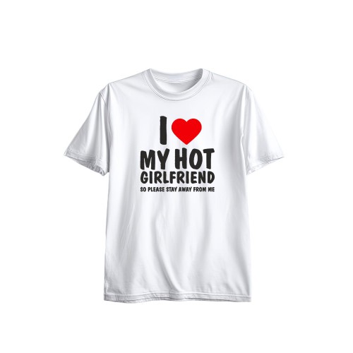 Ανδρική Κοντομάνική Μπλούζα Με Τύπωμα I Love My Hot Girlfriend. So Please  MT1118-1