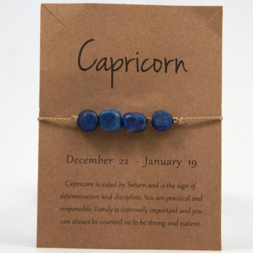 Women's Macrame Bracelet Zodiac Capricorn With Natural Stones Adjustable 527290-10