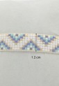 Women's  Handmade Macrame Bracelet With White And Blue Beads Geometric Boho Design 527304-1