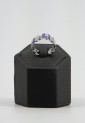 Women’s Brass Ring with Purple Evil Eye And Heart Links Adjustable 527307-1