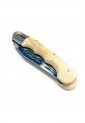 Traditional Cretan folding knife 21cm with bone handle and leather case