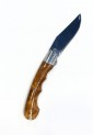 Traditional Cretan folding knife 21cm with olive wood handle and leather case