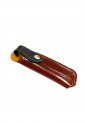 Traditional Cretan folding knife 21cm with olive wood handle and leather case