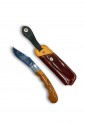 Cretan Folding Knife 21cm With Olive Wood Handle Mantinada And Leather Case 527369-1 Traditional Cretan folding knife 21cm with olive wood handle and leather case