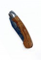 Traditional Cretan 21cm folding knife with olive wood handle and leather case