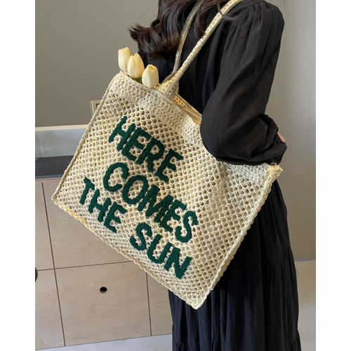 Women's Woven Shoulder Tote Bag "Here Comes The Sun" 527549
