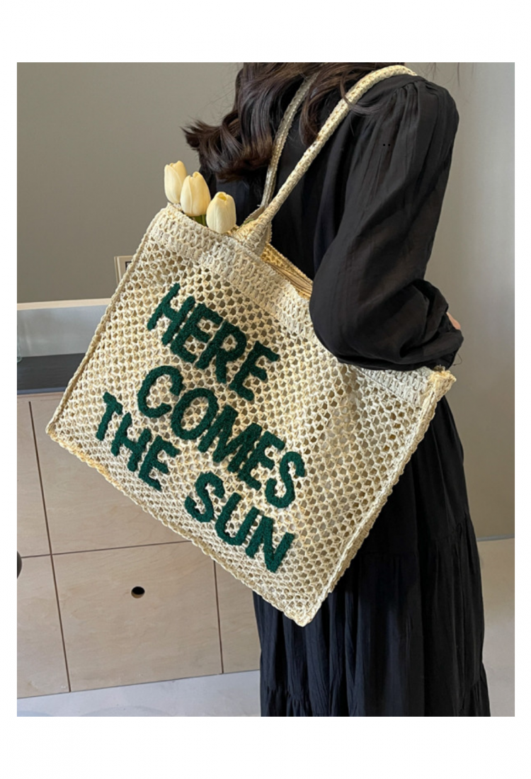 Women's woven tote bag Here Comes The Sun 527549