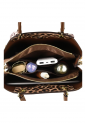 Women's leopard print handbag with decorative chain 527607