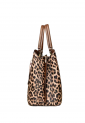 Women's leopard print handbag with decorative chain 527607
