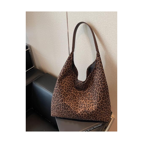 Women's Oversized Leopard Print Shoulder Bag 527586