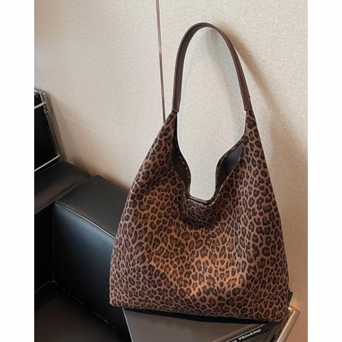 Women's Oversized Leopard Print Shoulder Bag 527586
