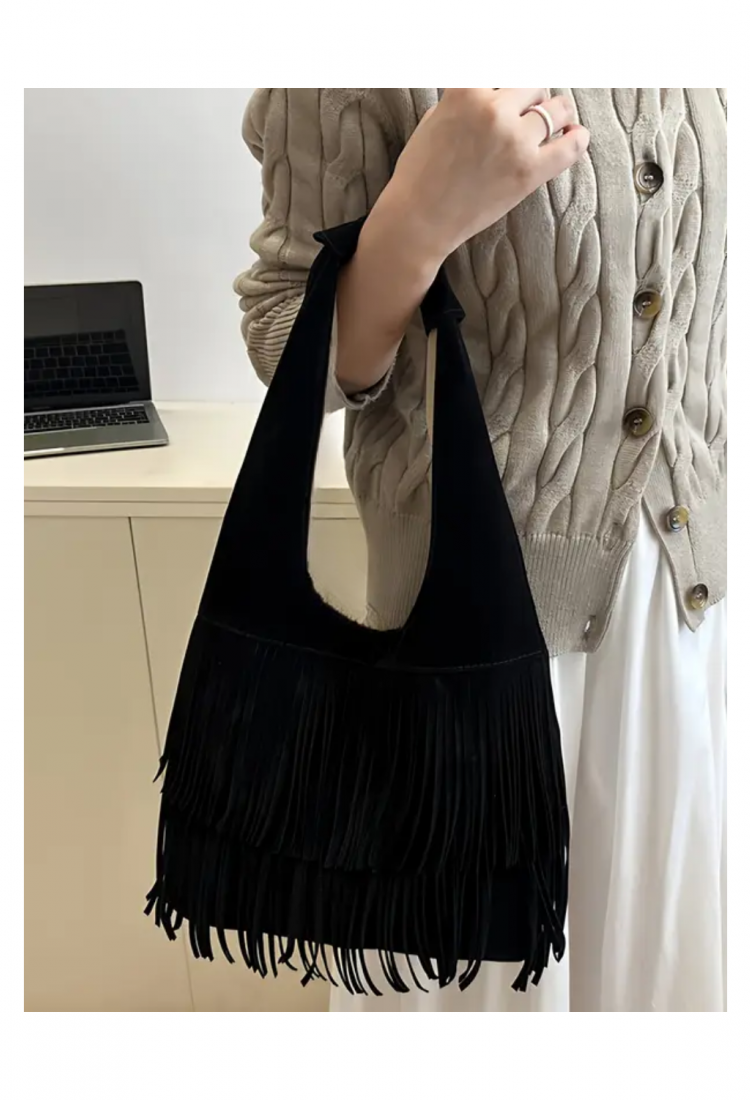 Women's boho fringe shoulder bag 527620
