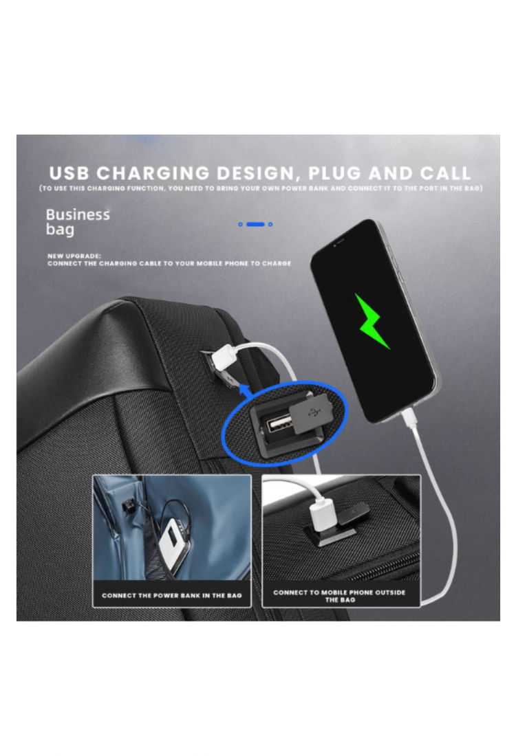 Anti-theft laptop backpack with USB charging port 527643