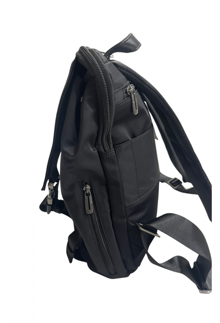 Black anti-theft backpack with front zip pocket 527642