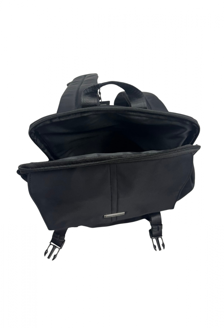 Black anti-theft backpack with front zip pocket 527642