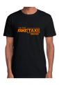 Ανδρική μαύρη κοντομάνικη μπλούζα I'm The Fake Taxi Driver με πορτοκαλί στάμπα από 100% βαμβάκι Casual Streetwear Μπλούζα για Καθημερινές Εμφανίσεις