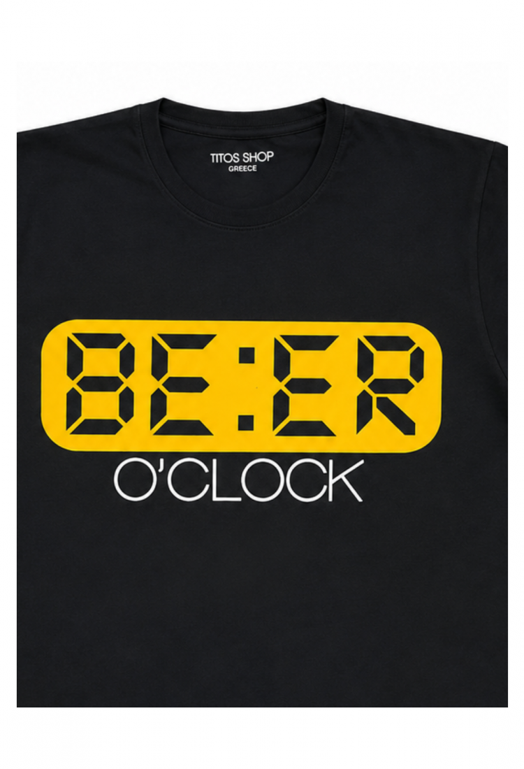 Ανδρική κοντομάνικη μπλούζα Beer O'Clock από 100% βαμβάκι