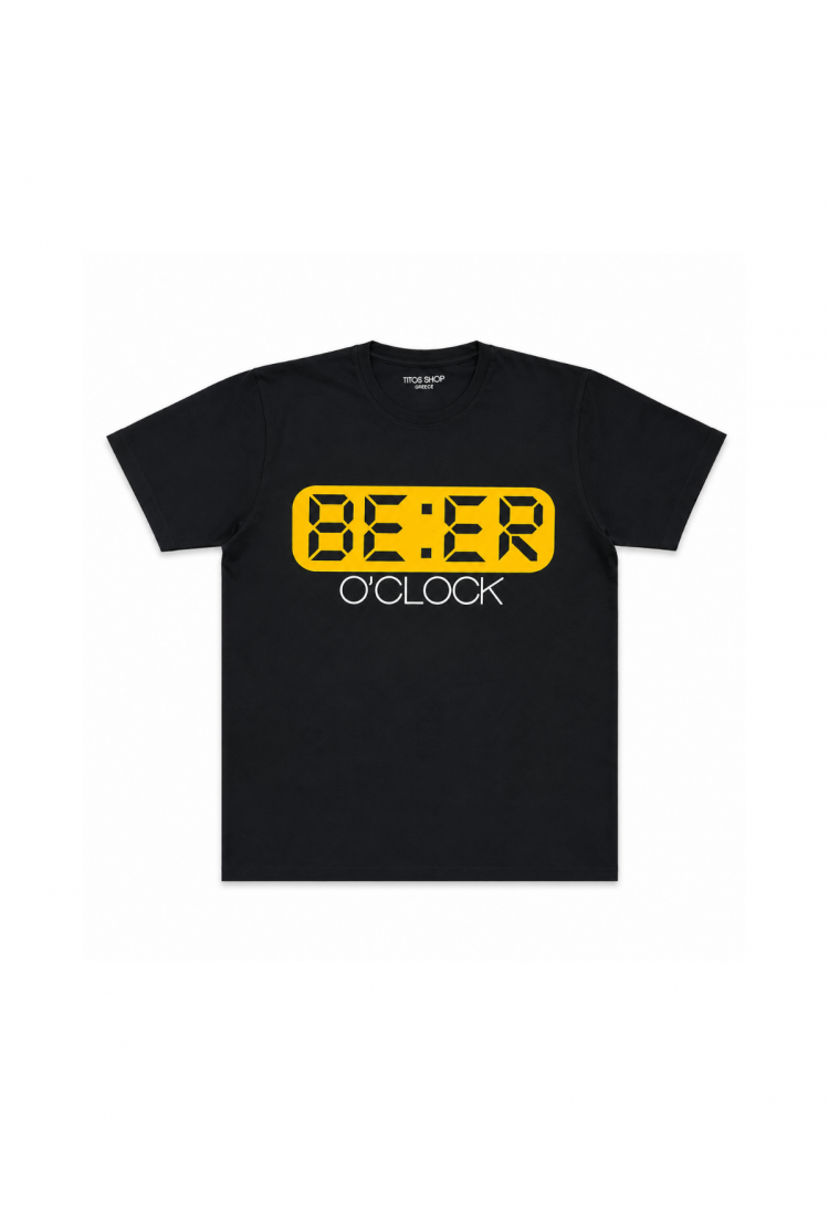 Ανδρική Κοντομάνικη Μπλούζα Beer O'Clock 100% Βαμβάκι> Ανδρική Κοντομάνικη Μπλούζα Beer O'Clock 100% Βαμβάκι