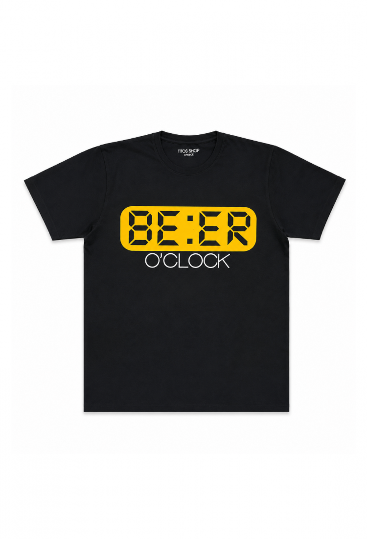 Ανδρική Μπλούζα Beer O'Clock 100% Βαμβάκι Ανδρική κοντομάνικη μπλούζα Beer O'Clock από 100% βαμβάκι