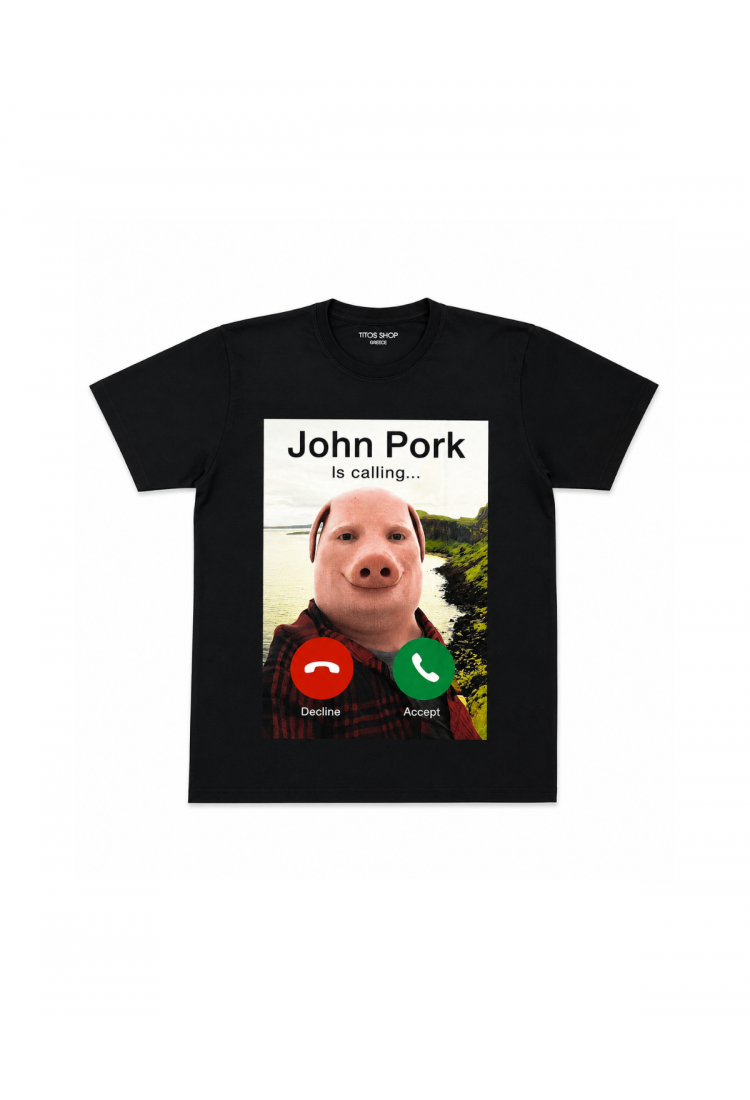 Ανδρική Κοντομάνικη Μπλούζα John Pork Is Calling 100% Βαμβάκι