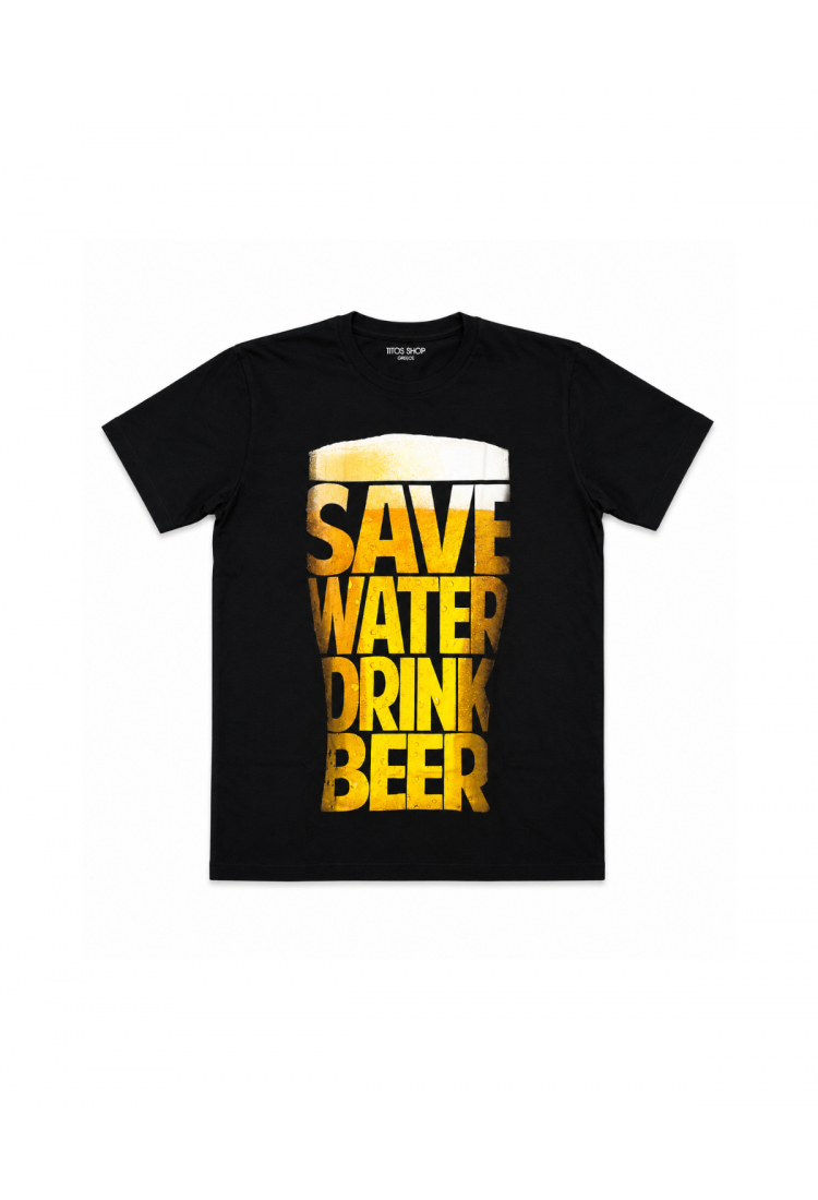 Ανδρική Κοντομάνικη Μπλούζα Save Water Drink Beer 100% Βαμβάκι> Ανδρική Κοντομάνικη Μπλούζα Save Water Drink Beer 100% Βαμβάκι
