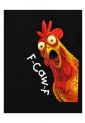 Black F-Caw-F Chicken men's 100% cotton graphic t-shirt