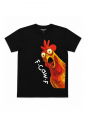 Black F-Caw-F Chicken men's 100% cotton graphic t-shirt