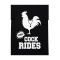 Ανδρική μαύρη κοντομάνικη μπλούζα Free Cock Rides με λευκή στάμπα κόκορα από 100% βαμβάκι