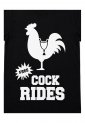Black Free Cock Rides rooster men's 100% cotton t-shirt with white graphic print
