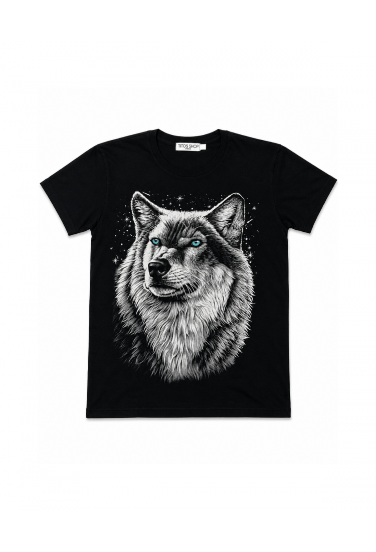 Men's Short Sleeve Wolf Graphic T-Shirt 100% Cotton> Men's Short Sleeve Wolf Graphic T-Shirt 100% Cotton
