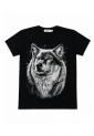 Men's Wolf Graphic T-Shirt 100% Cotton Black men's short sleeve wolf screen print t-shirt made from 100% cotton
