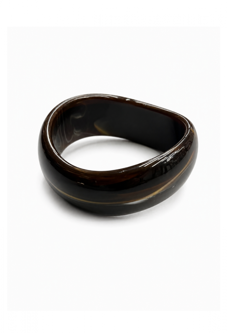 Women's marble effect bone style bangle bracelet